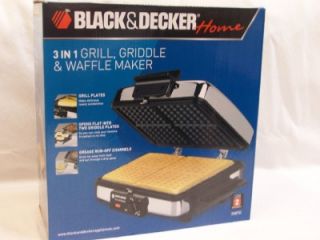 new black decker 3 in 1 grill griddle waffle maker non stick new in 