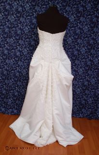 Lana Bisset 9033W Ivory Satin Floral Wedding Dress 12