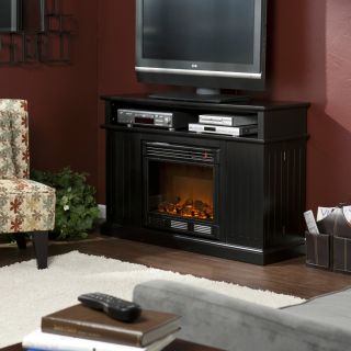 Media Black ELECTRIC FIREPLACE & TV Stand up to 50 HEATER Indoor 