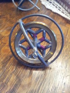 1940s gold star VINTAGE METAL GYROSCOPE See it spin in one of the 