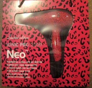 Neo Hair / Blow Dryer Ionic Pro 2000 W Chic Hot Pink Leopard Ergonomic 