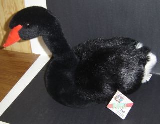 Cascade Toy Black Swan Plush Puppet Head Control Stuffed Animal Bird 