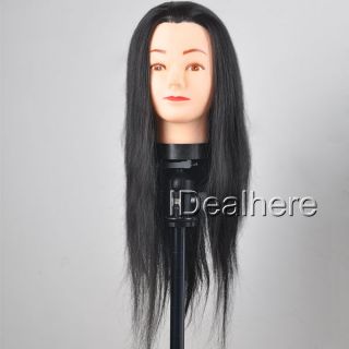 19 Black Synthetic Long Hair Hairdressers Training Head Dummy