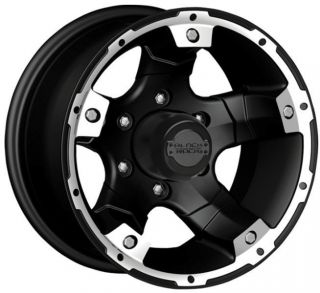 Black Rock 900 Viper 15x8 Aluminum Wheels Rims Black