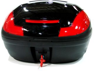 Black Motorcycle Scooter X Large Trunk Universal Mount Top Case fits 2 