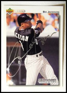 YOURE VIEWING ONE: BO JACKSON WHITE SOX AUTOGRAPHED UPPER DECK CARD 
