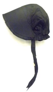 Black Cotton Prairie Bonnet Size Large Amish Dress Up Role Play 