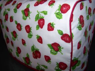 white quilted strawberry dust cover for 4 slice toaster brand new