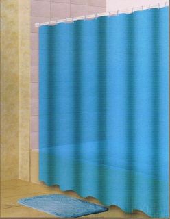 Icey Blue Heavy Vinyl Shower Curtain w Matching Hooks