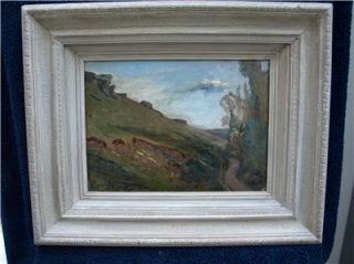ExcellentPlein Air Impressionist Oil Painting Indistinctly Signed 