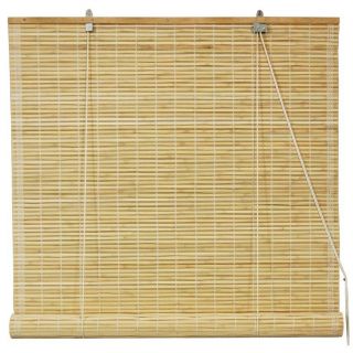 Oriental Furniture Bamboo Roll Up Blinds   Natural   24 Width