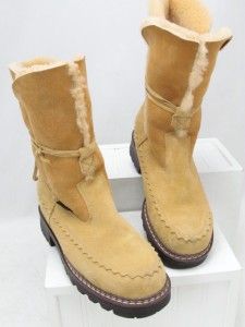 Blondo Genuine Thick Shearling Honey Suede Winter Boots Made in Canada 