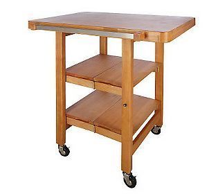   Rectangular Kitchen Cart w Butcher Block Style Top Many Colors