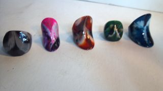 Lot of 36 Assorted Huge Colored Marble Acrylic Rings Wholesale Jewelry 