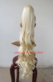 26 inch Blonde Hair Piece Wavy Extension Ponytail 613