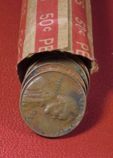1959 Philadelphia Mint Lincoln Memorial Cent Penny Roll