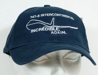   Boeing Aircraft Company 747 8 IC ROLLOUT baseball hat cap. The front