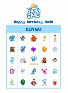 Blue's Clues Birthday Party Game Bingo Cards