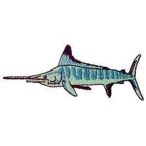 Striped Marlin Blue Fish Epic Ocean Wave Iron on Patch