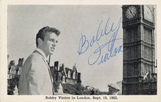 Bobby Vinton 1962 Original Autographed Fan Club Postcard