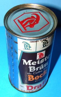 Meister Brau Bock Flat Top Beer Can by Peter Hand 1967 Chicago Nice 