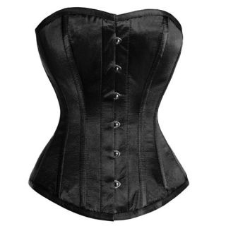 MY 077 Exclusive simple black overbust steeled boned Corset Sz 30 Was 