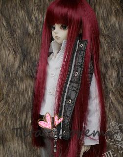 DAL Pullip BJD SD LUTS Blyth Doll 18 19cm Long Red Wig Hair 