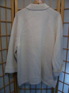 Vtg 1960s Bonnie Lee 100 Wool Button Down Sweater Jacket Natural Color 