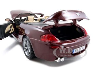   18 scale diecast car model of bmw m6 cabrio burgundy die cast car
