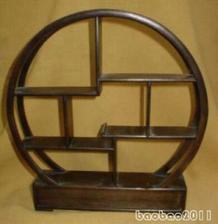 Round Shape Rosewood Bookcases Book Curio Shelf Gift