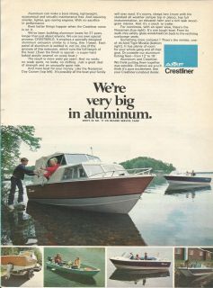 1974 AMF Crestliner Boats Color Ad Norseman Day Cruiser Tiger Muskie 