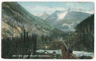 Train on The Loop Selkirk Mountains, British Columbia 1907