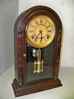 Antique Atkins Clock Co Rosewood Clock w Orig Label