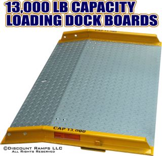 13000 lb capacity reinforced steel diamond plate dock boards are