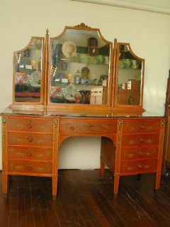 RARE Robert w Irwin Co Royal Furniture H P Satinwood Vanity Dresser 