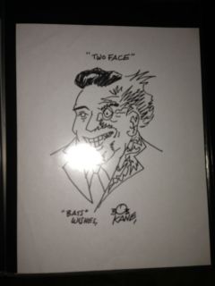 RARE Signed Bob Kane Sketch of Harvey 2 Face Dent L@@K 