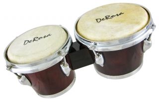 these awesome derosa bongo drums feature dark stained hardwood shells 