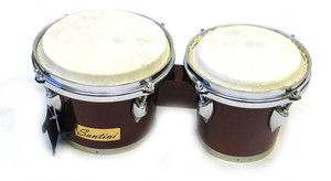 New Santini Red African Bongo Drum Set Drums 7 6 Heads 6 5 Tall