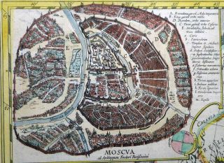 1614 (1640) BLAEU (Gerritsz) Map RUSSIA Inset Moscow City Plan RARE 