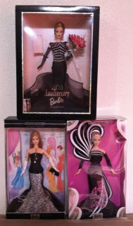 Bob Mackie 45th Anniversary 40th Anniversary Society Girl 3 Lot Barbie 