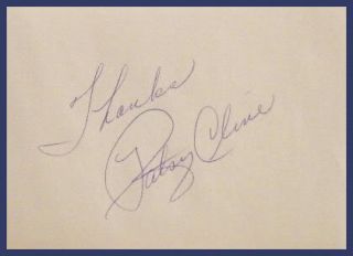 Patsy Cline Autograph Original Signature from Leaf Book
