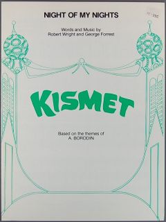   of My Nights Wright Forrest Kismet Borodin Theatre Sheet Music