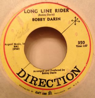 Rare BOBBY DARIN Long Line Rider 45 rpm on DIRECTION ORIG RnB STOMPER 