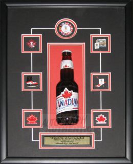Autographed Bobby Hull Olympic Molson Beer Bottle Frame