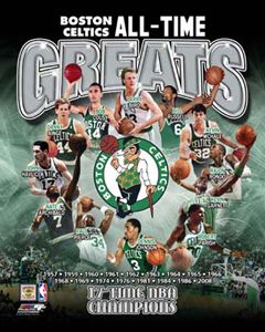 Boston Celtics ALL TIME GREATS 11 Legends 17 Championships Poster 