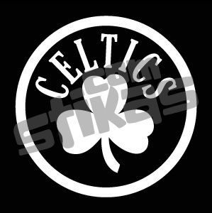 Boston Celtics White Vinyl Decal Car Window Sticker NBA Stika 