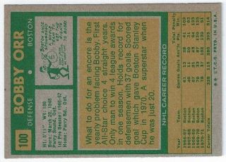 Bobby Orr Vintage 1971 72 Topps 100 Boston Bruins BV $50
