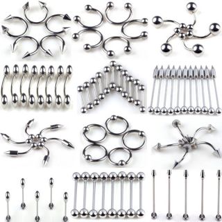 Wholesale body jewelry 12style 240X piercing barbell stainless steel 