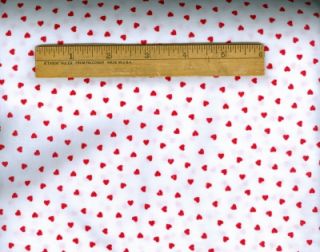 Valentines Day Heart Fabric #3 Tiny Red Hearts on White per yd SALE $ 
