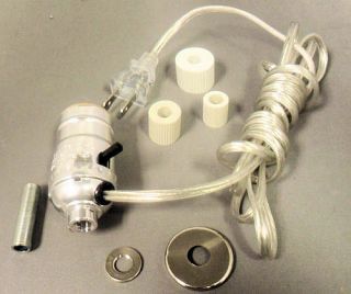 Lamp Parts Silver Pre Wired Bottle Kits w 3 Adapters BK S4